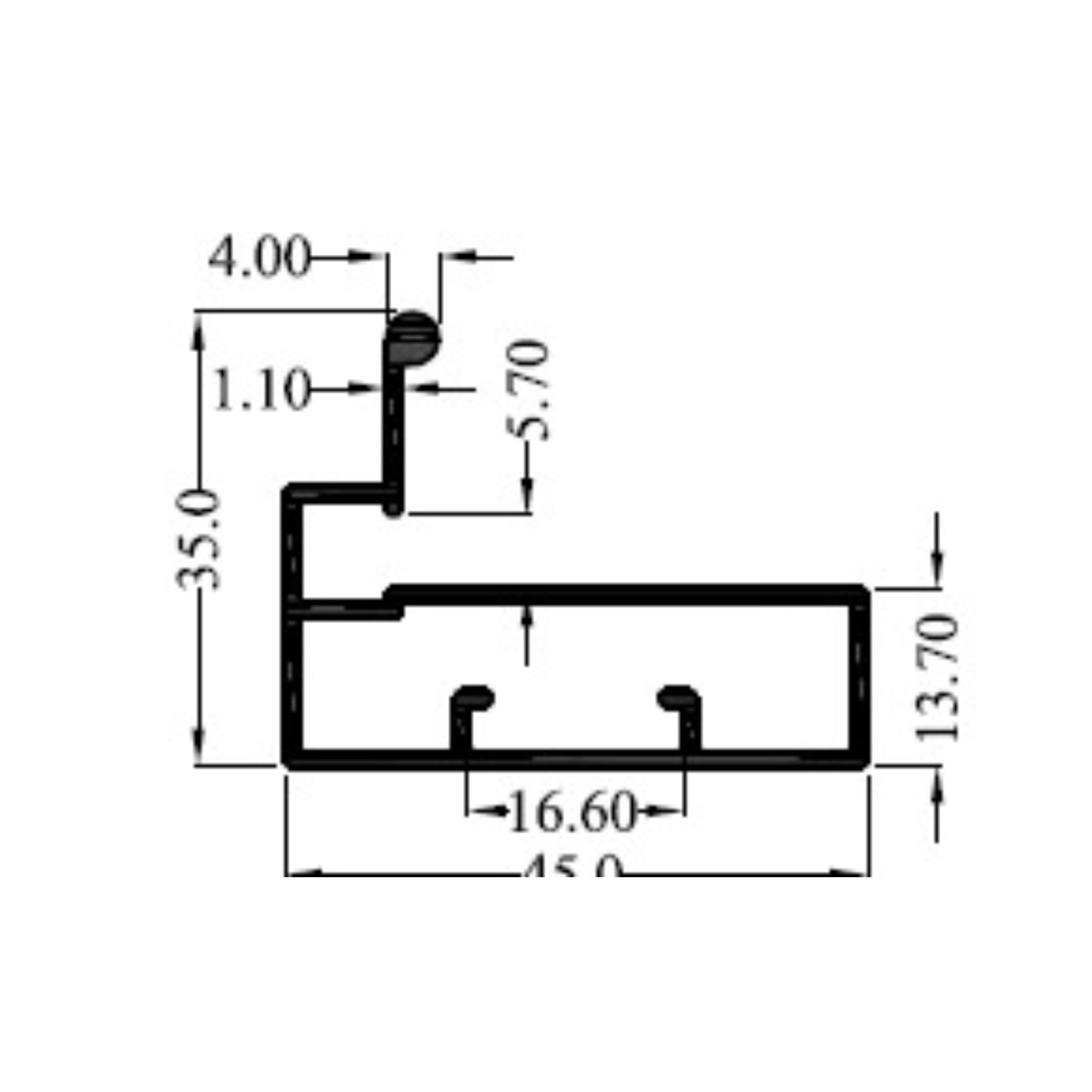 45mm Point Handle Profile